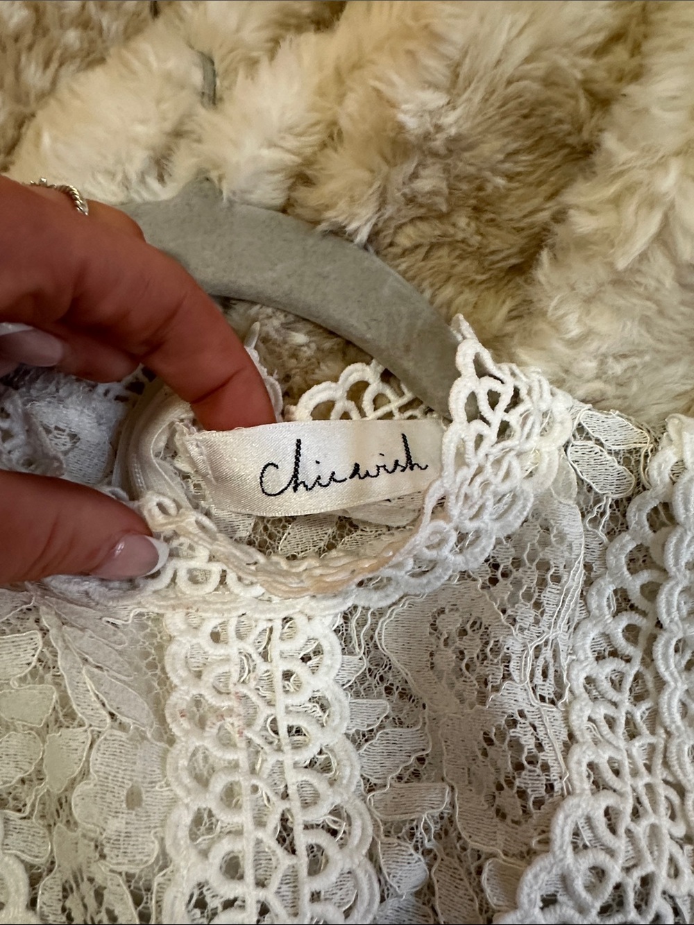 Chicwish your sassy start crochet White Lace High-Neck Sleeveless Top - Picture 7 of 8